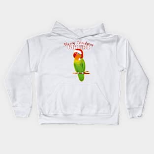 Funny LoveBird Agarpornis Merry Christmas Every birdie Kids Hoodie